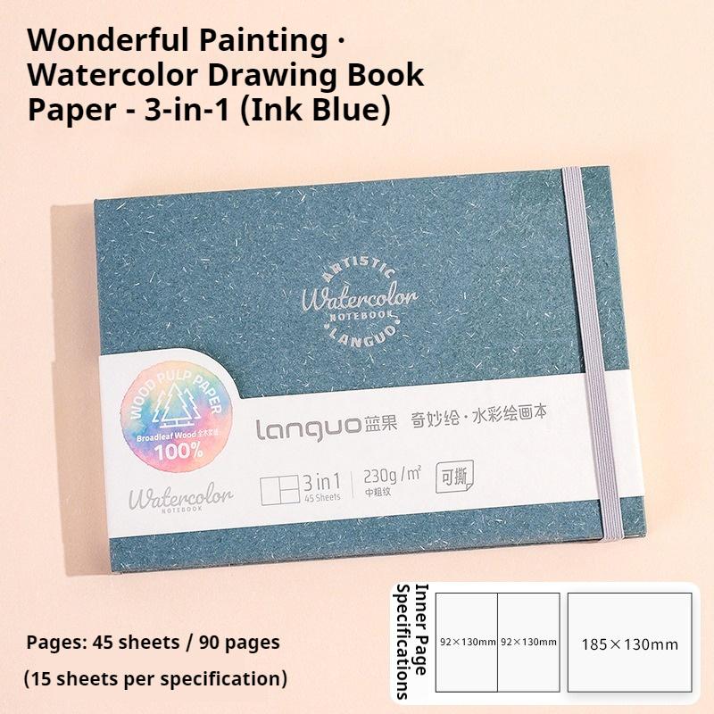 Languo Watercolor Drawing Book Thick Paper GSM 230/300g Watercolor Book Tearable Paint Book Portable Inspiration Record Notebook