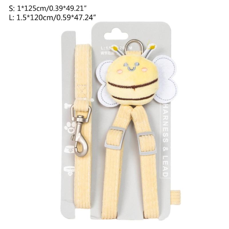 Adjustable Pet Chest Back Traction Rope Set Soft Cute out Walking Dog Rope Vest-type Pet Harness for Dog Pet Product