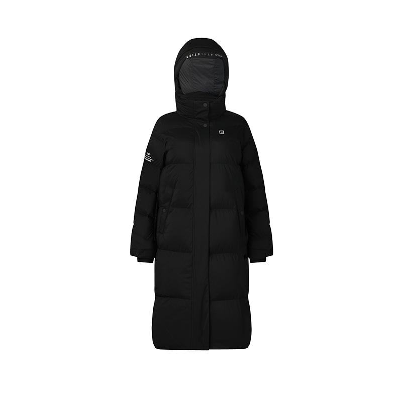 Fila Athletics Fitness Long Warm Comfortable Down Jacket Women Outerwear Deep-Black A51W441902FBK
