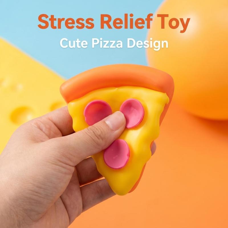 Pizza Soft Pinch Stress Relief Squishy Cube Sensory Fidget Anti-Anxiety Squeeze Toy Object For Focus Adhd Party Gift