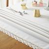 Table Cover Lace Tablecloth White Soft Dust-Proof for Every Holiday Party Weddings Kitchen Dinner Picnic Tabletop Home Decor Rectangle Tablecloth