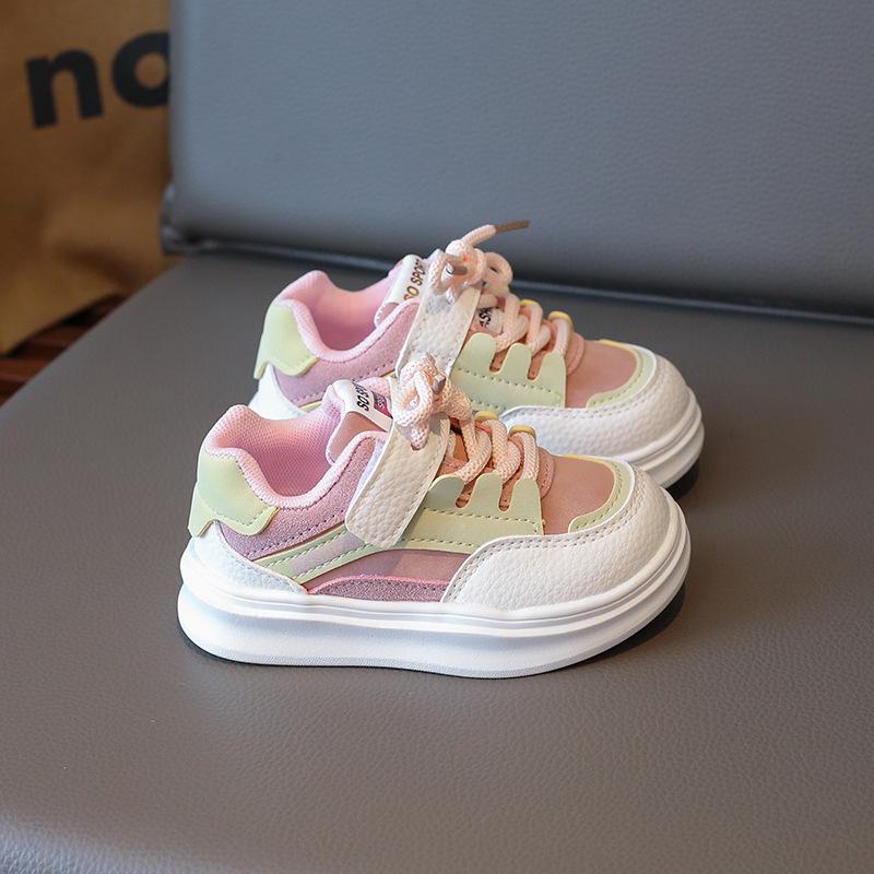 2025 Autumn New Kids Sneakers Fashion Versatile Girls' Shoes Simple Child Thick Soled Casual Shoes Anti Slip Girls Board Shoe