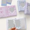 3Inch Mini Photo Card Album Heart Hollowed Styles Cover with 40 Pocket Card Binder Book for Capturing Daily Moment