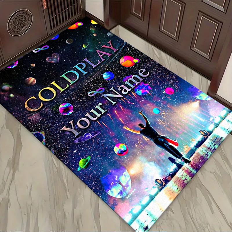 Name Custom Coldplay Band Carpet Rug for Living Room Bedroom Home Sofa Decoration,Kids play Non-slip Floor Mat