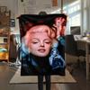 1PC Marilyn Monroe Print FlAannel Blanket, High quality Comfortable for All Seasons, Home Decor, Warmth and Comfort