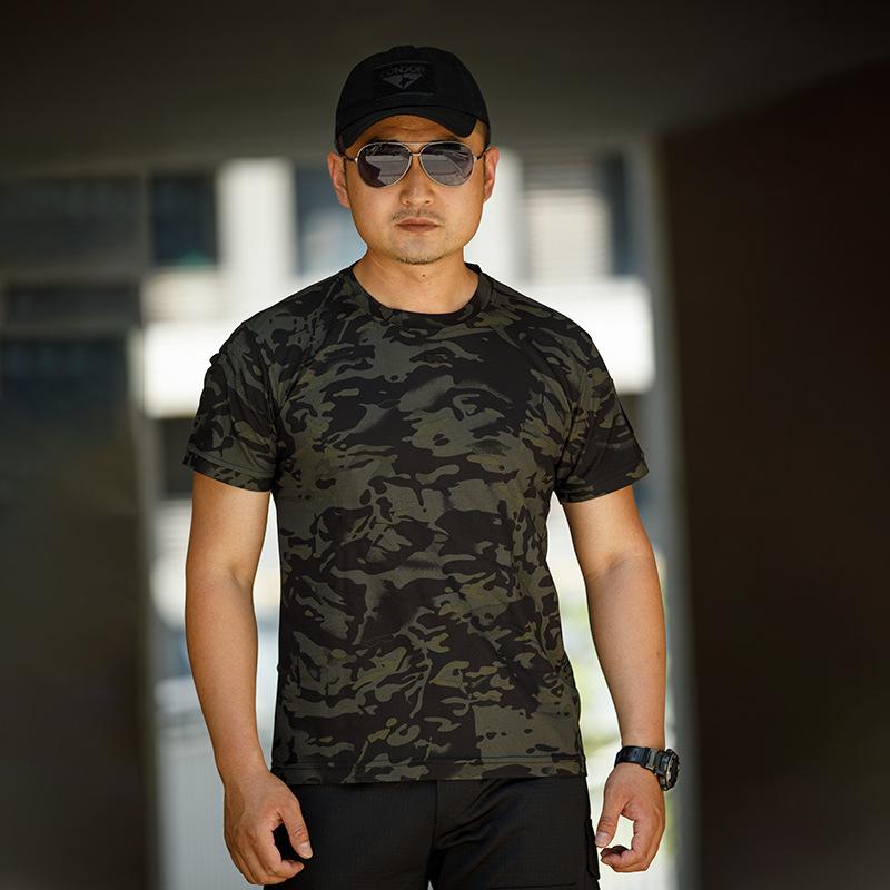 

Мужская летняя уличная кофта с коротким рукавом, быстросохнущая, спортивная, с круглым вырезом и коротким рукавом XS