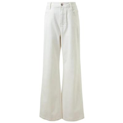Sancai 2026 Spring High-Waist Straight Leg White Jeans