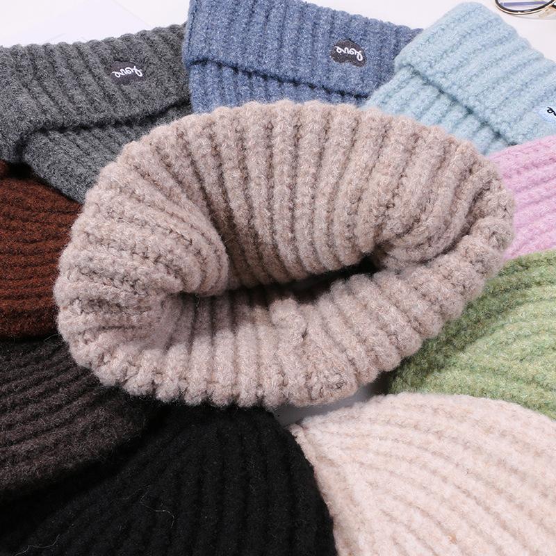 Embroidered Hat for Women In Autumn and Winter Casual Versatile Knitted Hat Ear Protection and Warmth Thickened Wool Hat Trendy and Cold Hat