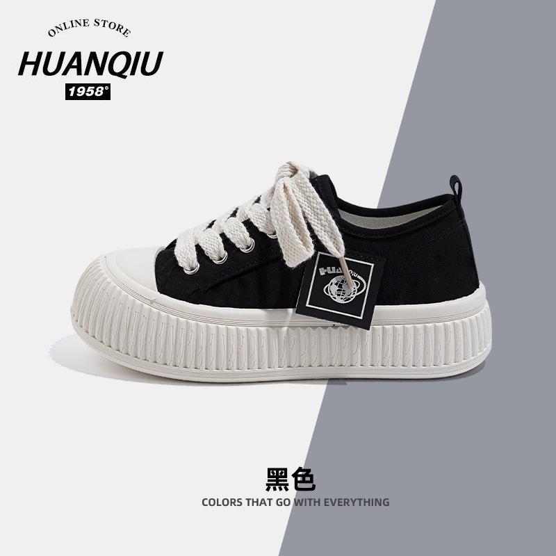 

Глобальные ZHQ-XA017 Белые парусиновые туфли женские весенние дышащие женские туфли универсальная платформа повседневные бисквиты маленькие белые туфли 40 чёрный