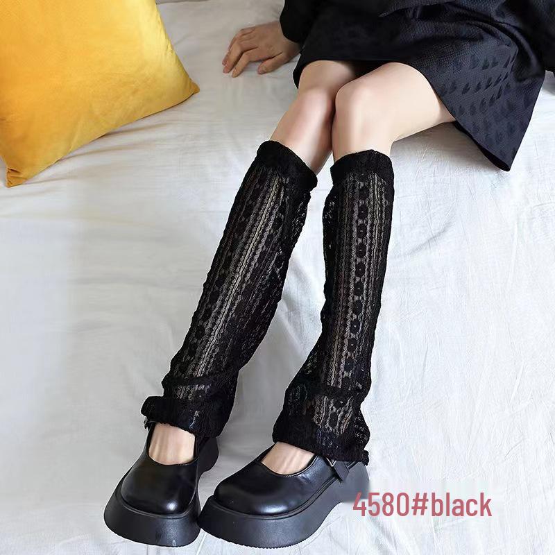 

Японские гольфы до середины икры в сетку, Лолита, защита от солнца, летний тонкий стиль, кружево с подвязками. One Size