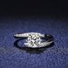 D Color 1ct Moissanite Diamond Ring for Women 925 Sterling Silver One Carat Cross Six Claw Ring Wedding Ring Proposal Diamond Ring Gift for Girlfriend