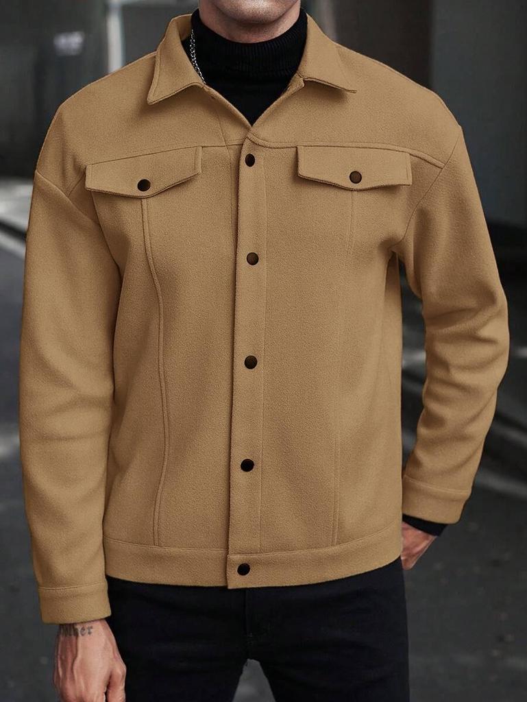 Autumn & Winter Lapel Woolen Men's Coat - Casual Sport Business Jacket