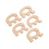 5Pcs Wooden Teether Toys Natural Beech Sturdy Durable Impact Resistance Smooth Safe Non Toxic Wood