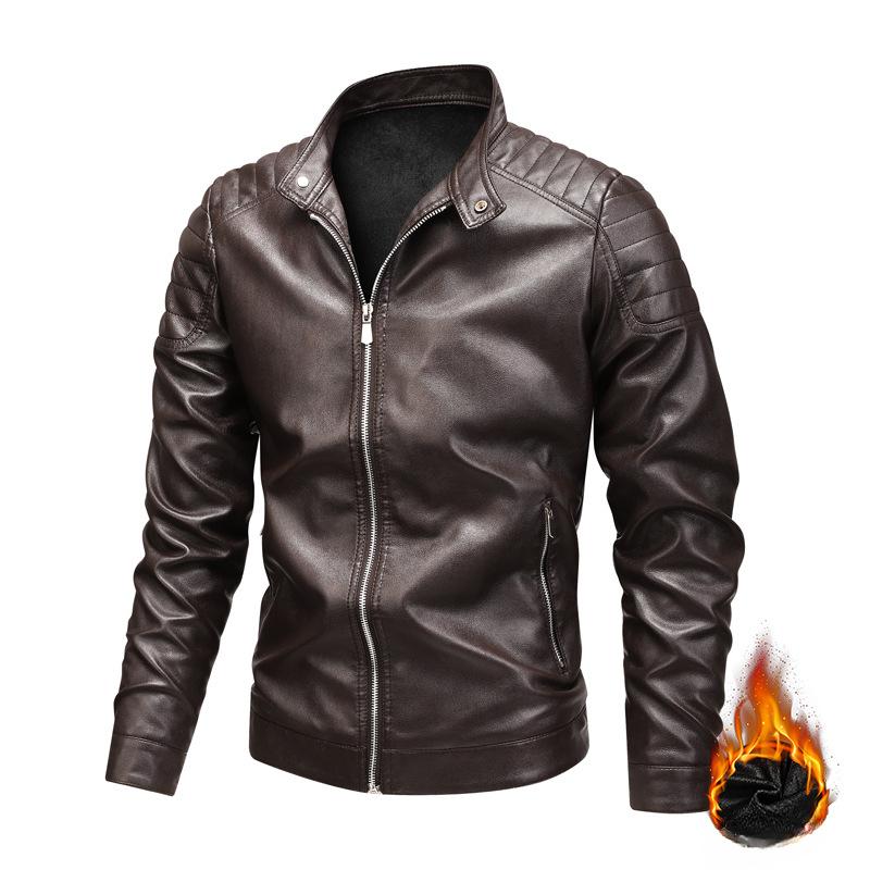 Новая американская кожаная куртка мужская осенне-зимняя утолщенная куртка кожаная куртка — фото 3