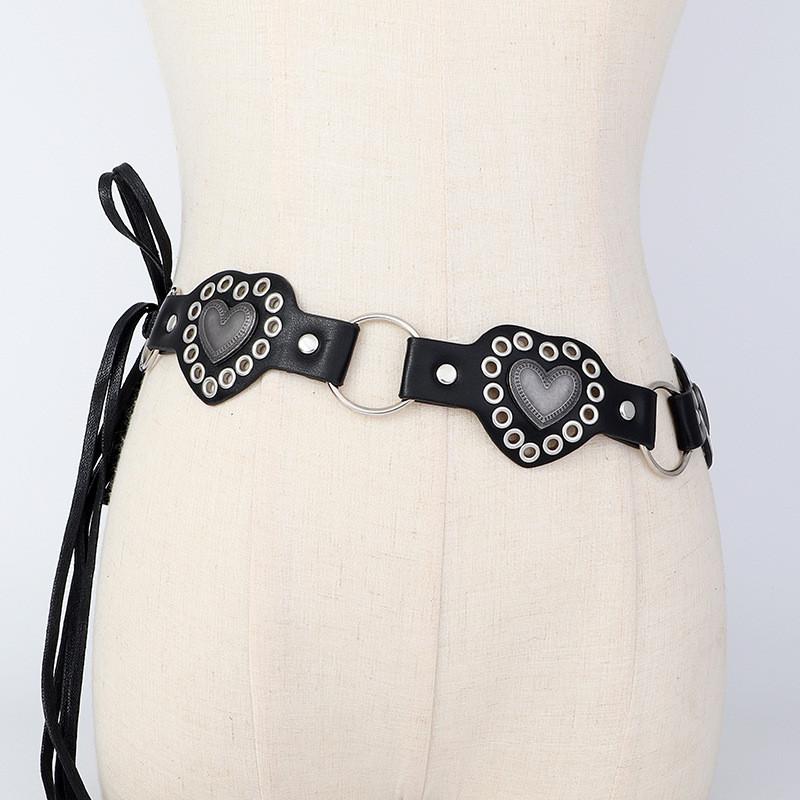 Waist Belt Bohemian For Women With Heart Decor And Gold Buckle For Wear Casual