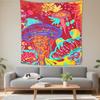 Boho Chic Wall Tapestry With Moon Phase Floral Starry Sky Design Bedroom Yoga Studio Decor