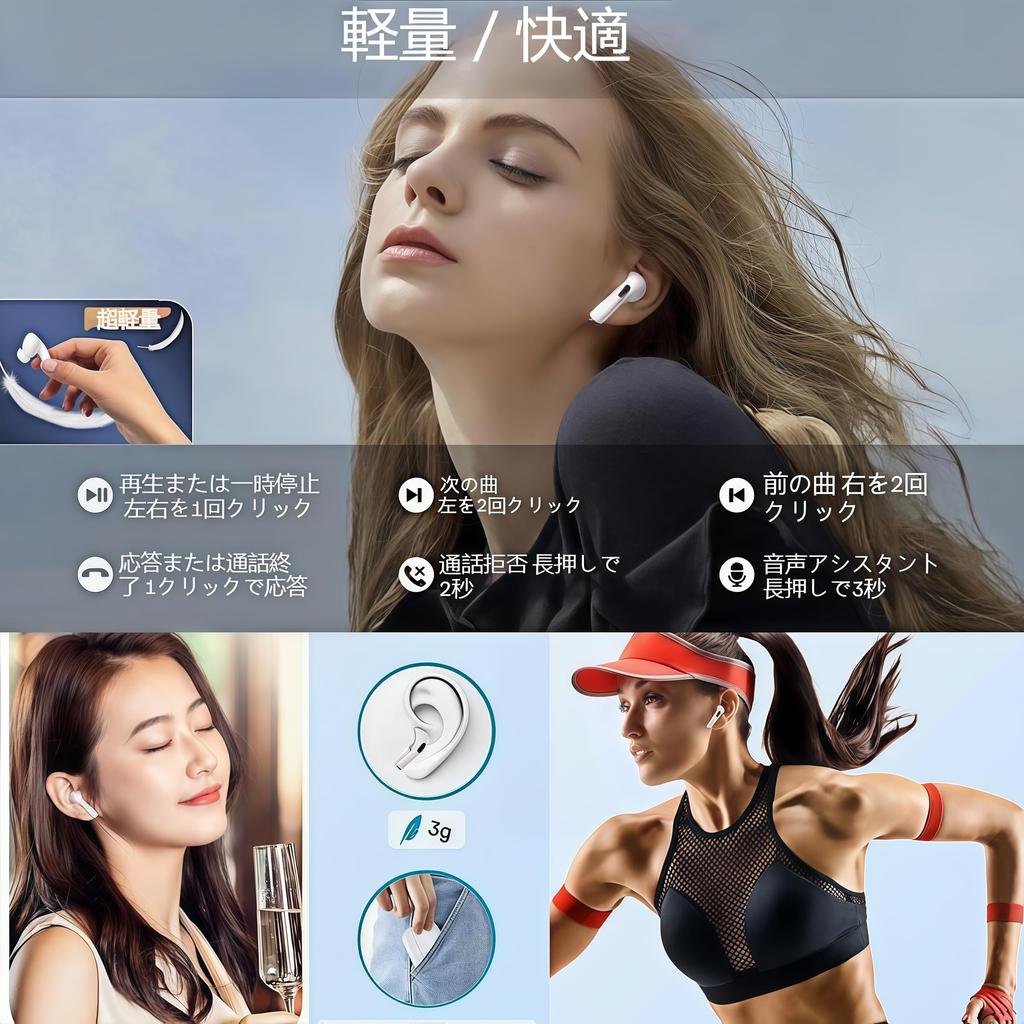 Direct Sales 2026 Prime Day Wireless Earphones Bluetooth Noise Cancelling Earbuds Automatic Pairing Spatial Audio Active Noise Cancelling My Qi HIFI