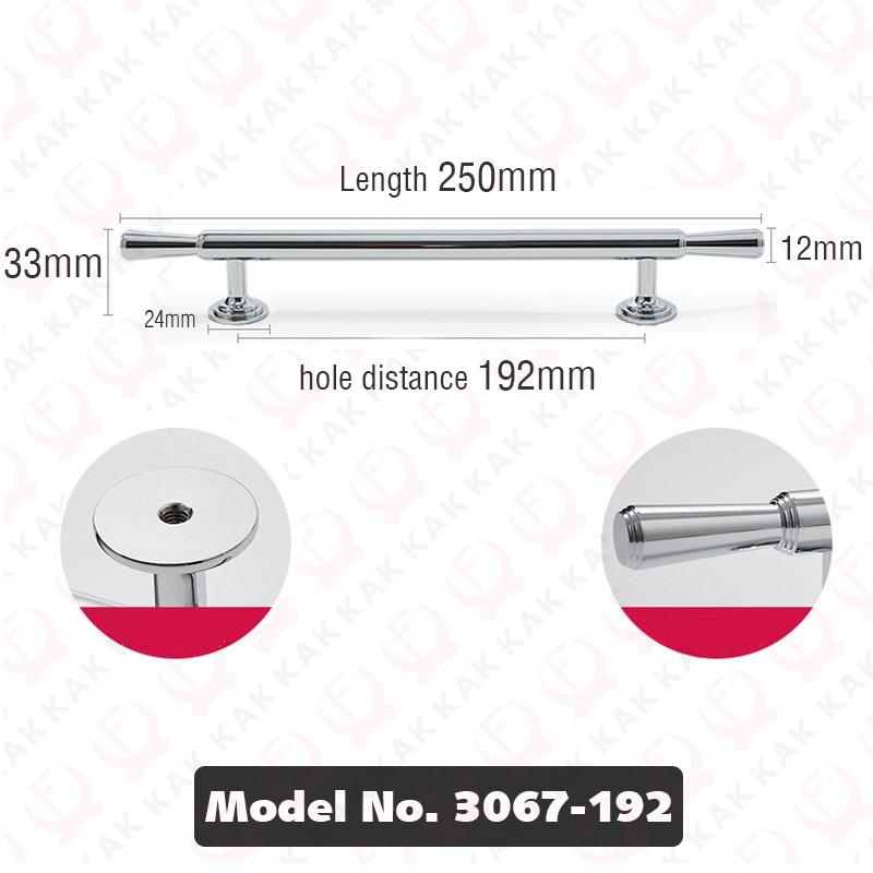 KAK Bright Chrome Kitchen Handles for Cabinets Zinc Alloy Silver Furniture Handles for Cabinets and Drawers Door Hardware