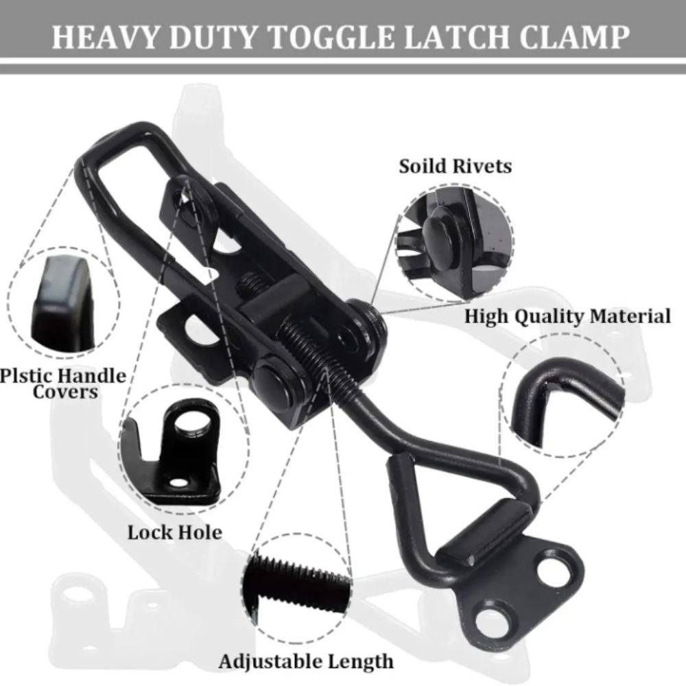 Handle Lock Metal Toggle Clamp Cabinet Box Hasp Clamps Adjustable Pull Clamp  Furniture