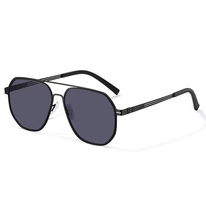 Новые мужские фотохромные поляризационные солнцезащитные очки с УФ-защитой и сверхлегкой металлической оправой