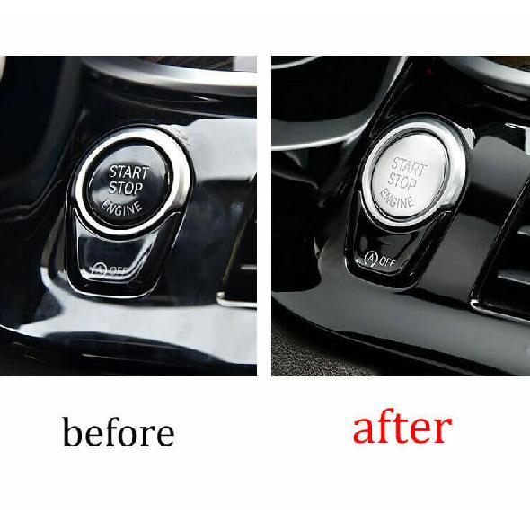 For BMW 5 Series G30 2018- ABS Silver Engine Start Stop Button Cover Ring