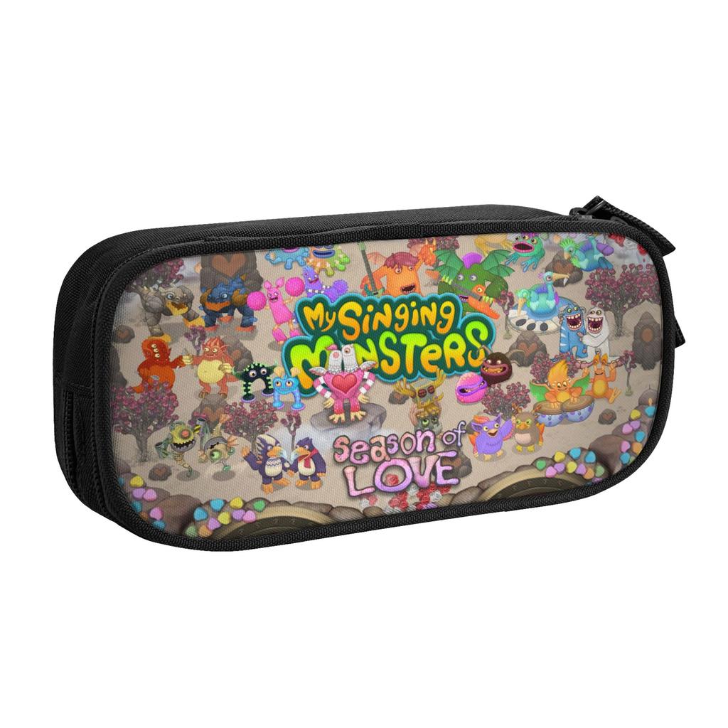 Korean My Singing Monsters Pencil Case for Girls Boys Large Storage Pen Bag Box School Accessories