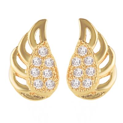 [Q2658] - Gold Plated Earrings 'Les Ailes d'Ange' White Gold - 9x5 Mm