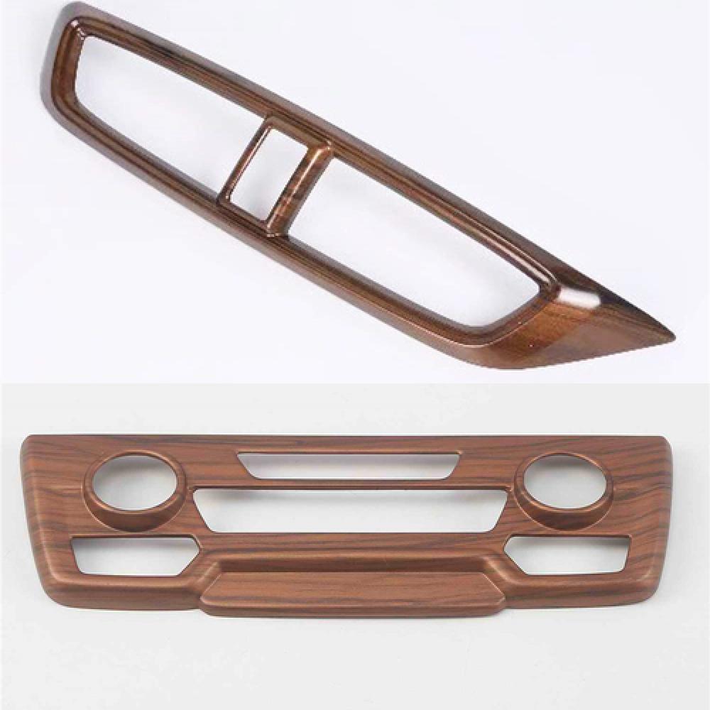 2X Peach Wood Grain Center Console Panel+Air Vent Outlet Cover Trim For Car Crv