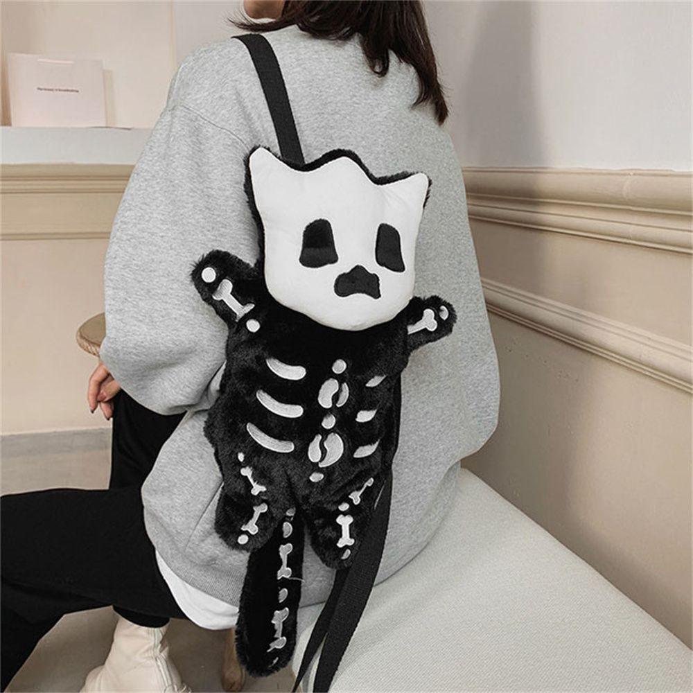 Bag Shoulder Bag Furry Bag Doll Backpack Water Bottle Bag Skull Plush Backpack Winter Furry Bag
