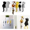Cute Multifunction Cat Magnetic Refrigerator Sticker Fridge Magnet Hanging Hook 2 in 1 Gray cat/Black white cat/Yellow striped cat/Gray Yellow