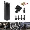 Universal Billet Aluminum Baffled 2-port New Long Oil Catch Can Tank with Breather Filter Engine Mini Oil Separator