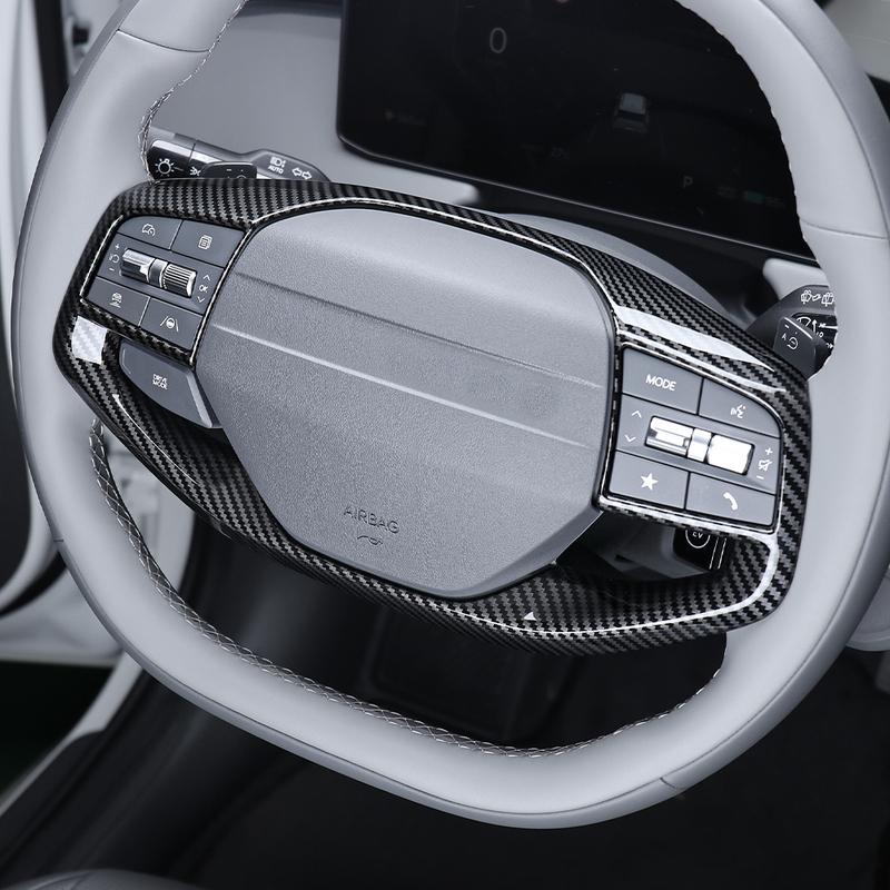 For Kia Sportage NQ5 2026/EV6 2026 /EV3/EV4/K4 Car Tuning Carbon Fiber Steering Wheel Button Trim Cover Accessories