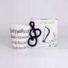 Water Cup 3D Musical Instrument Ceramic Cup 400Ml Music Note Musical Instrument Ceramic Cup Breakfast