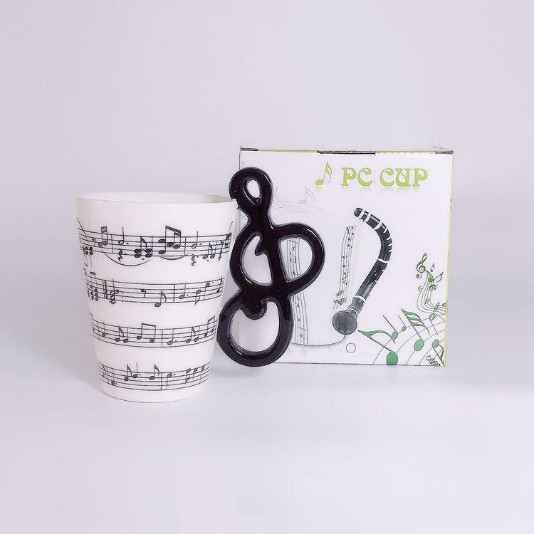 Water Cup 3D Musical Instrument Ceramic Cup 400Ml Music Note Musical Instrument Ceramic Cup Breakfast