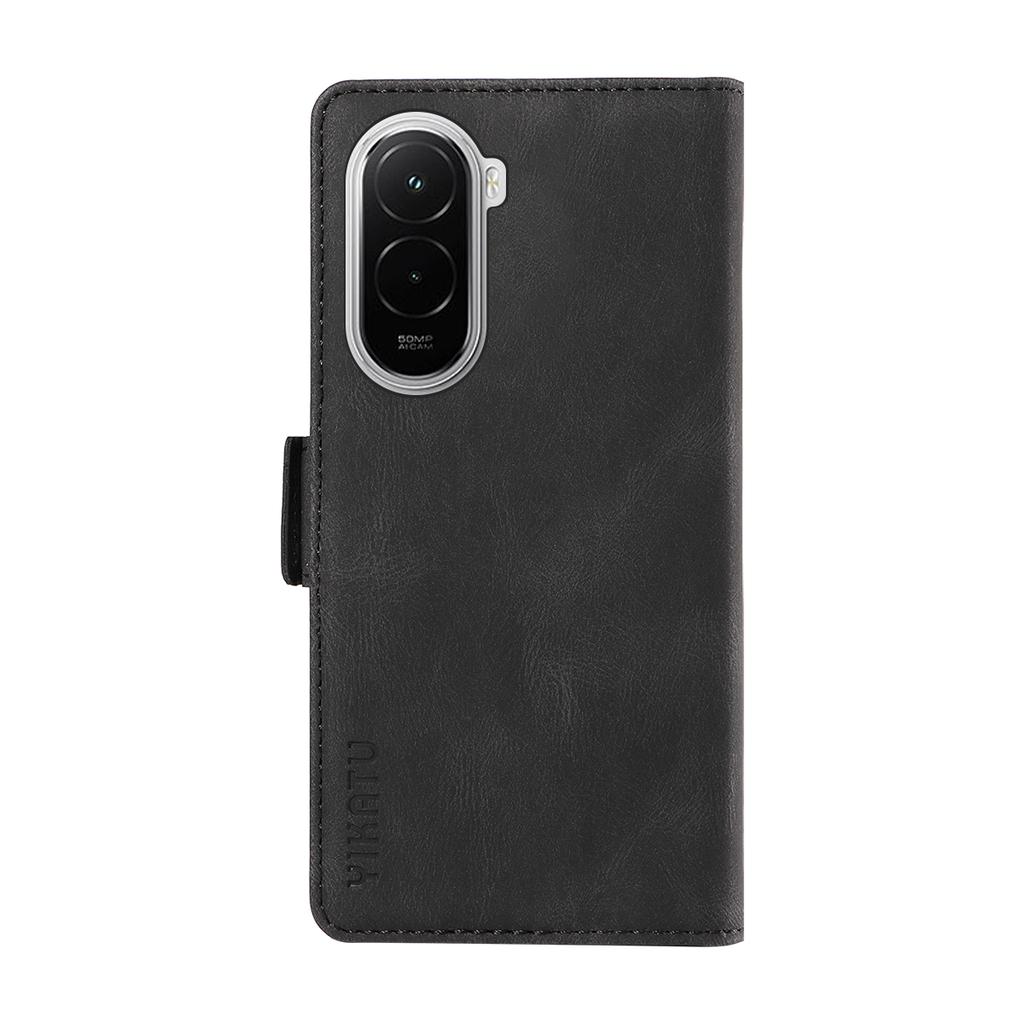 For Xiaomi Poco M7 4G (169mm) Leather Case YIKATU YK-005 Skin-touch Feeling Wallet Phone Cover