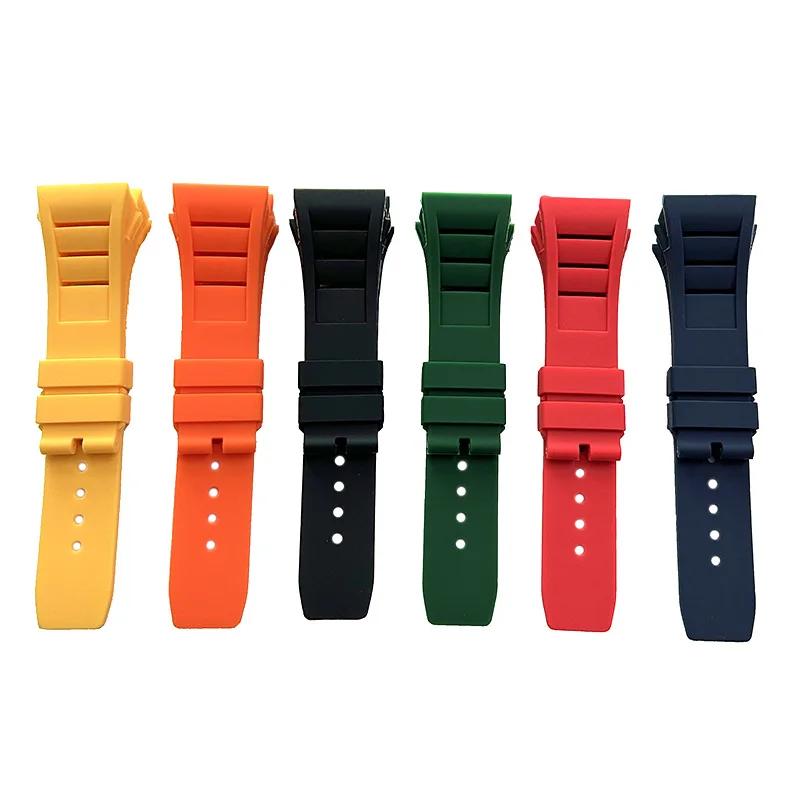 Watch Band for Richard Mille Rm011 Strap Men's Waterproof Sweat-Proof Wear Comfortable Silicone Rubber Watch straps 25mm*20mm