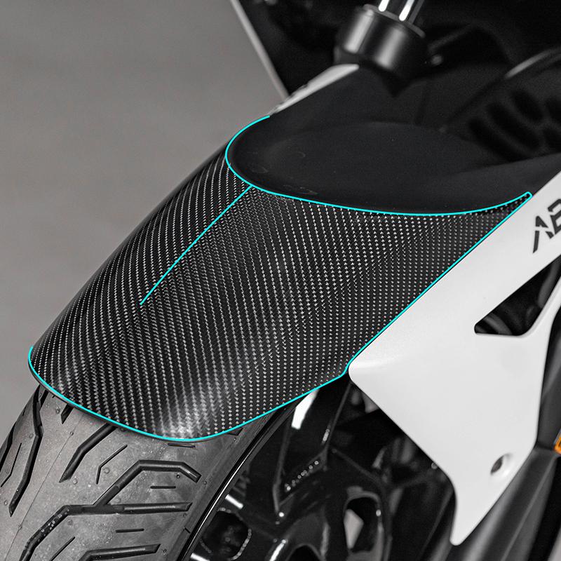 For Motor Bike ZONTES 350E Motorcycle Carbon Fiber Stickers Fairing Kits Pasted On Bike Plastic Area Accessories Refit Decals