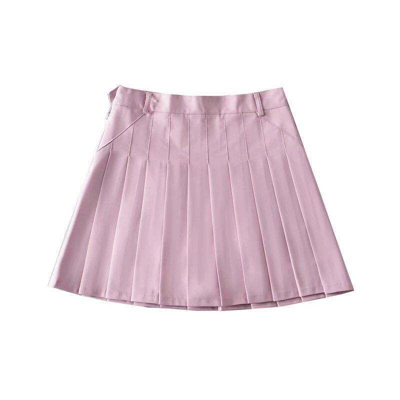 American Spicy Girl A-Line Pleated High-Waist Skirt – 2025 Autumn Collection S