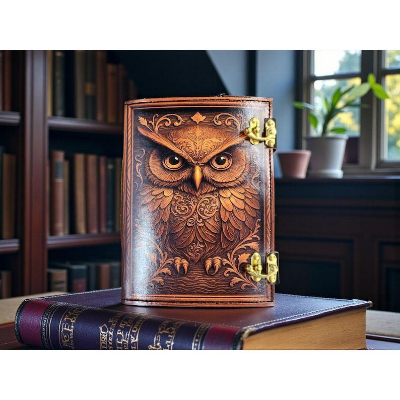Owl Leather Grimoire | Witchcraft Spell Book, Handmade