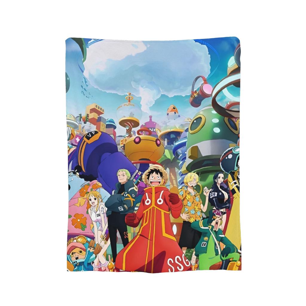 Luffy Anime  Fleece Throw Blanket Luffy Zoro Sanji Blankets for Bed Car Super Soft Bedding Throws,