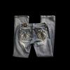 Women's Mid Rise Skinny Jeans Slim Fit Vintage Y2K Wing Embroidery Pocket Decor Non Stretch Denim Trousers
