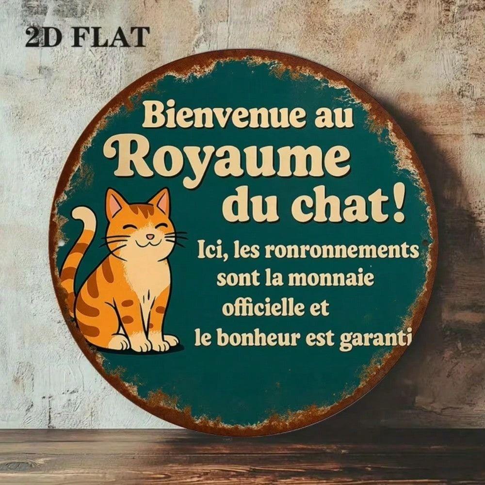 Vintage Cat Metal Wall Art Sign Decor for Cafe Shop