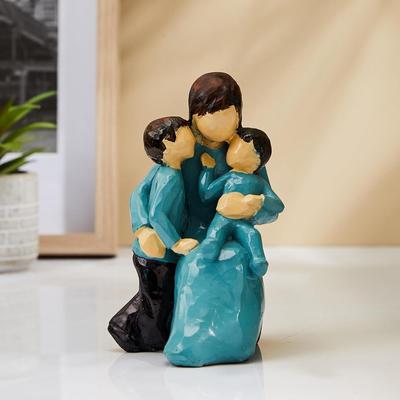 Beautiful Hand-Painted Medium-Size Resin Mother and Child Statue (Pack of 1, Multicolor),Family