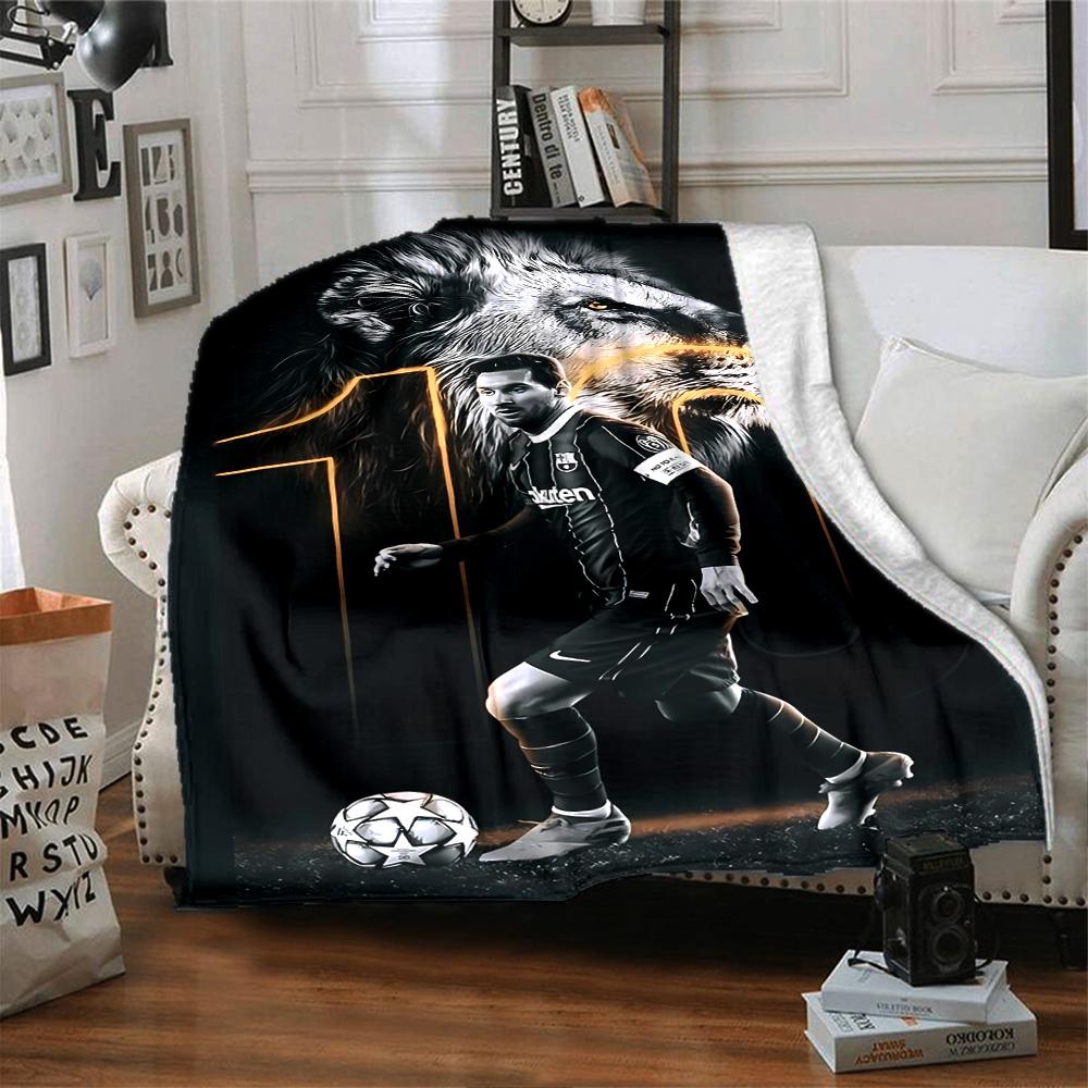 Electric Soccer Legend Blanket Comfortable Suitable for Couch Livingroom Sofa Four Seasons Multipurpose Digital Print