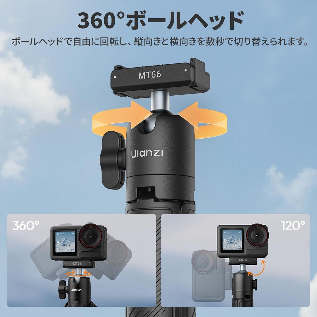 Ulanzi MT66 Camera Tripod for Action Mini Tripod with Magnetic Quick Release Telescopic Selfie Tabletop Tripod with Velcro Rotating Compatible with