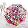 50th Anniversary Hello Kitty Automatic Folding Umbrella - 3 Folding Design, Vivid Cartoon Pattern, Suitable for Outdoor Activities, A Gift for Fans In
