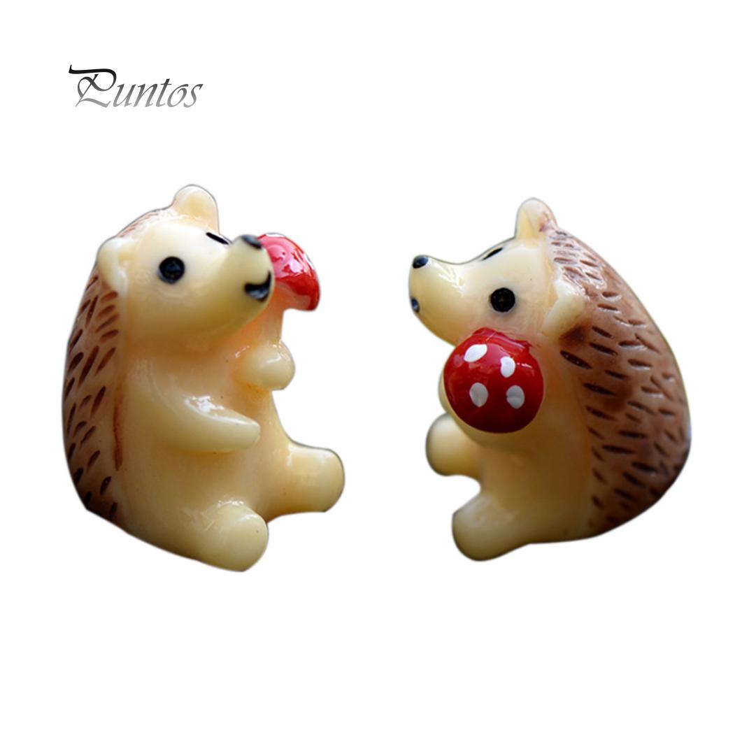 

2шт фигурка ежа мини декор из смолы суккулентные растения пейзажные украшения one size