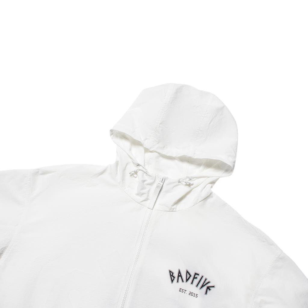 Li Ning Badfive Series Letter Pattern Printed Hooded Windbreaker Men Outerwear Off-White AFDU829-1