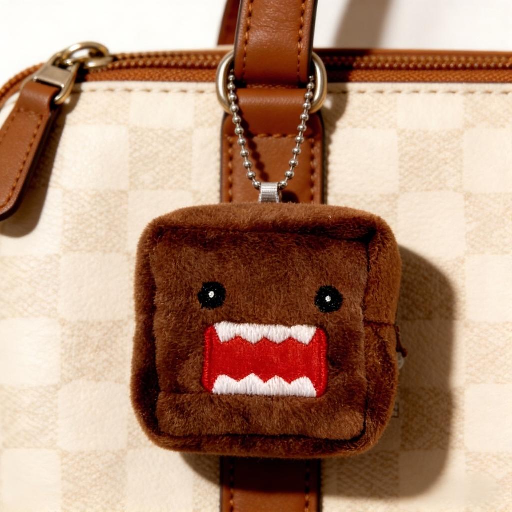 Kawaii Süßer Domo Kun Plüsch Schlüsselanhänger Münzbörse Anime Cartoon Taschenanhänger Weicher Flauschiger Schlüsselring für Fans Sammlung Geschenk