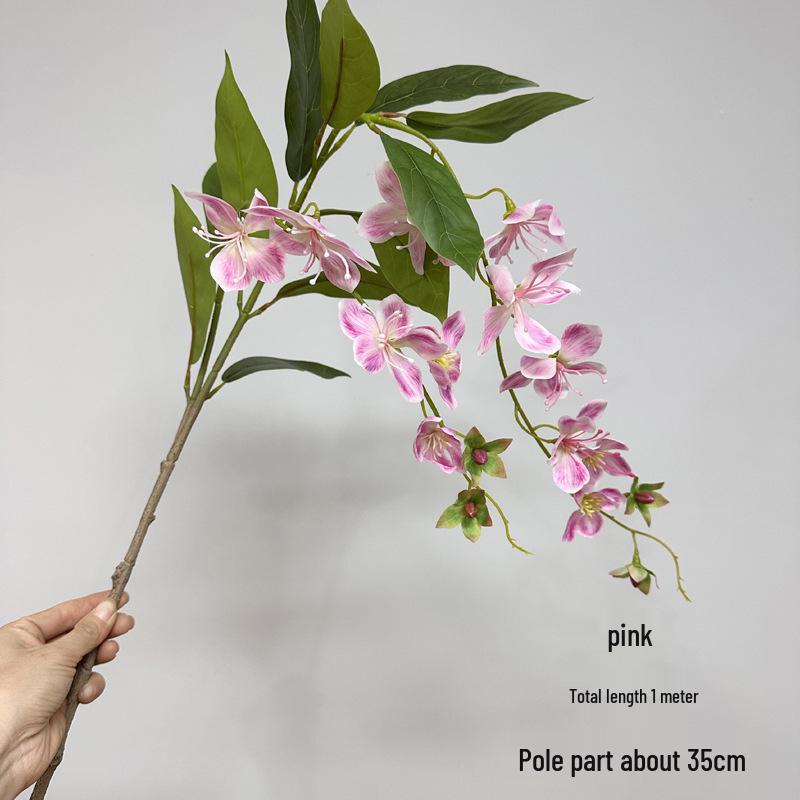Arranjo de Flores de Jasmim em Crepe de Luxo - Adereço de Decoração para Interiores